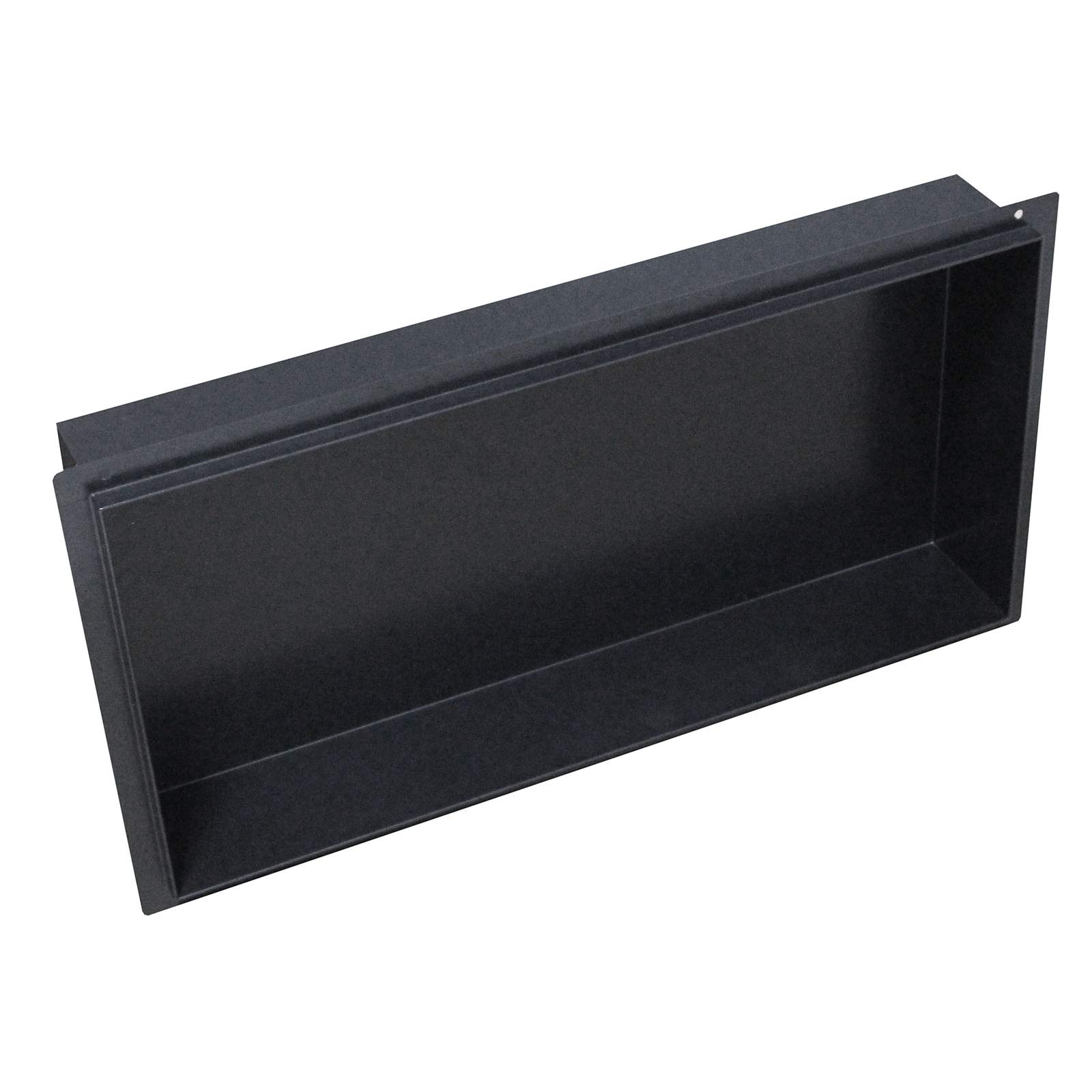 Bernstein Nicho de Pared de Acero Inoxidable BS603010 sin Borde - 60 x 30 x 10 cm - Estante de Ducha para Utensilios de baño - Montaje Flexible - nicho de Ducha alicatable en Negro