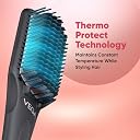 Vega Black Shine Hair Straightener Brush for Women, Straight in Min, Ionic & Thermoprotect Technology, 16 Temperature Settings, Hot Brush Heat Damage Protection for Scalp, Straightening Brush, VHSB-04 gallery image