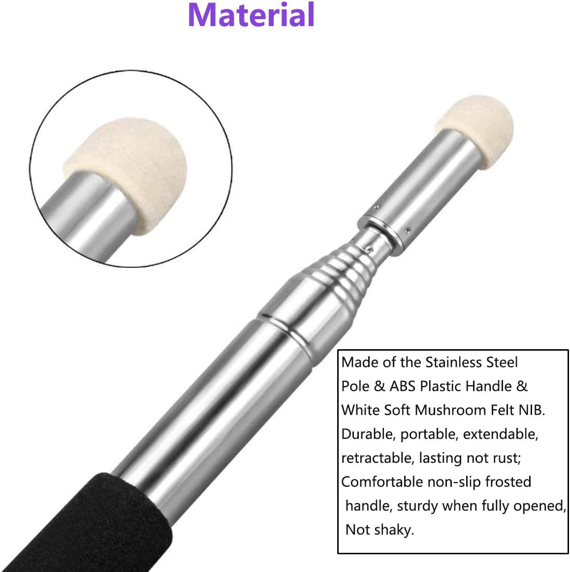 Telescopic Teachers Pointer,Hand Pointer Telescopic Retractable Pointer, Handheld Presenter Classroom Whiteboard Pointer,Teaching Pointer Extended to 39 Inches (1) : Office Products