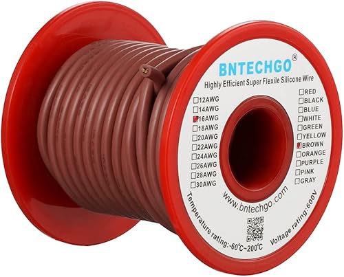Vista 45 de Bntechgo 18 alambres de silicona suave y flexible, silicona resistente a altas temperaturas, altamente eficiente 18 AWG calibre, 150 hilos