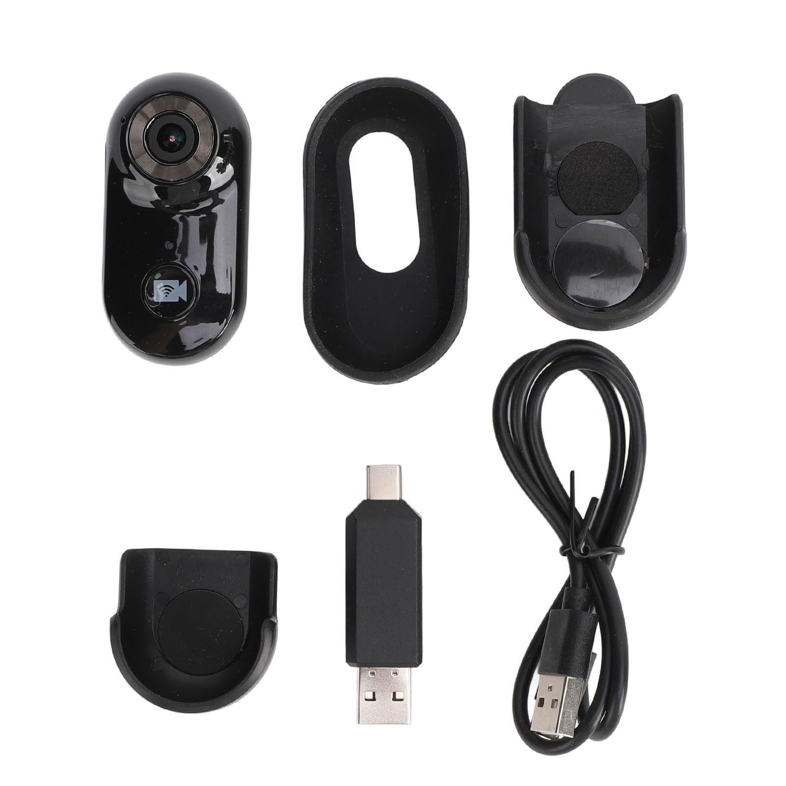 Mini Body Thumb Action Camera, Portable Small Wearable Camcorder Pocket Vlogging Sport Action Recorder for Outdoor Cycling Work Travel Pet Walking 64x31x21mm (Black)