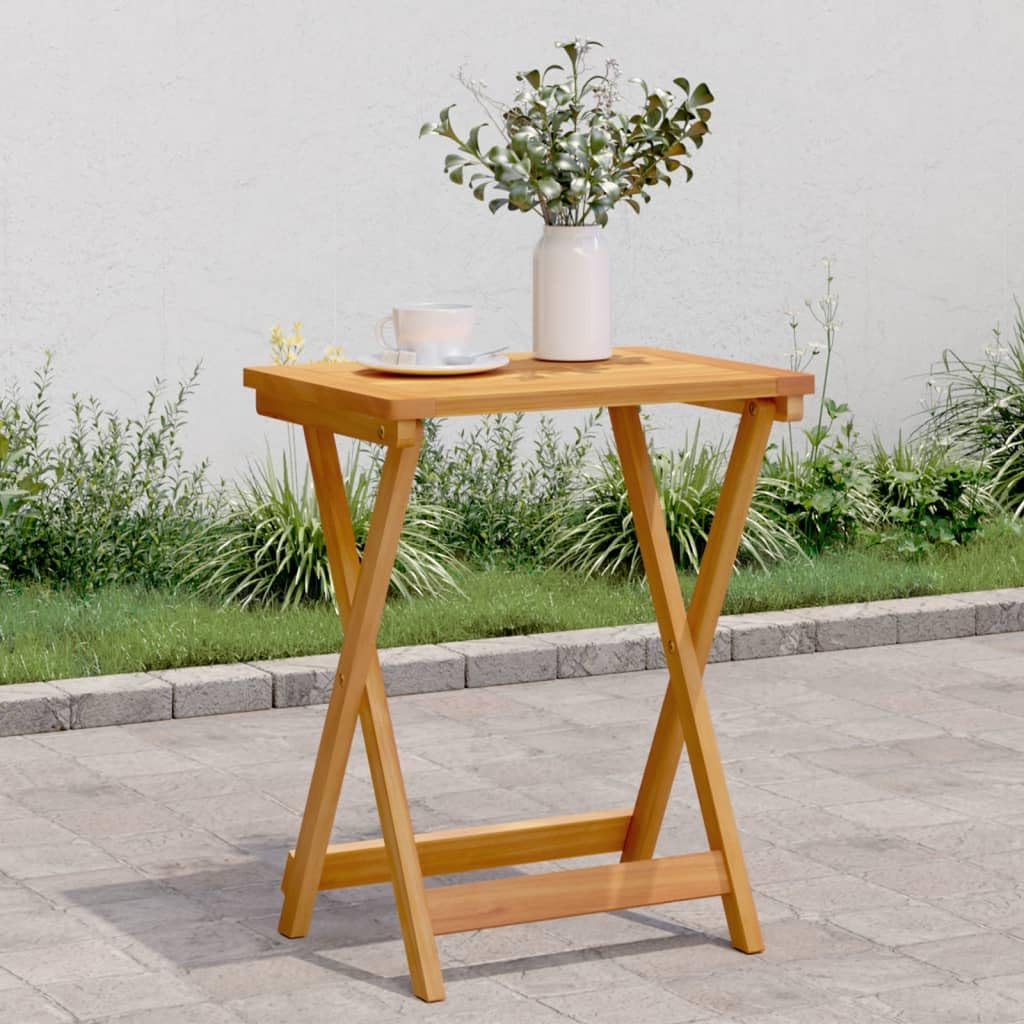 Tavolo da giardino pieghevole, 50 x 36 x 60 cm, in legno massiccio di acacia | Robusto legno duro tropicale, salvaspazio, per balcone, terrazza, giardino