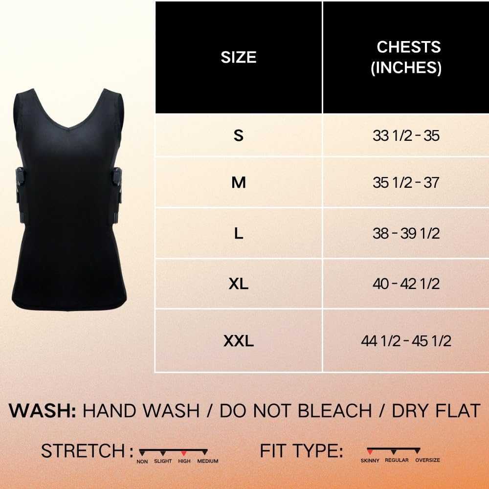 Concealed Carry Shirts for Woman, Conceal Carry Crop Tank Tops for Woman, Concealed Carry Holster Shirt White