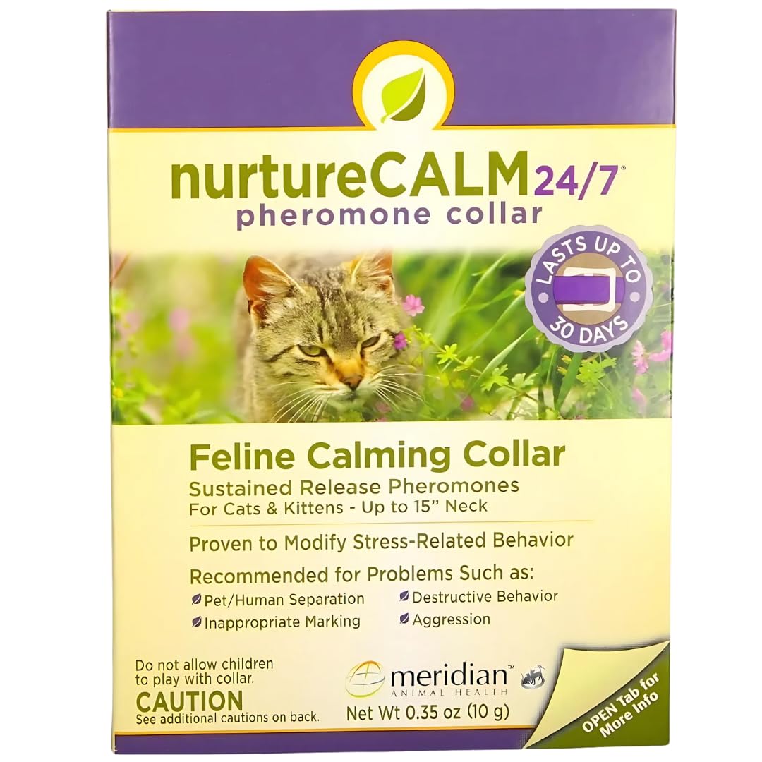 NurtureCALM 24/7 Feline Calming Pheromone Collar (Upto 15" Neck) | Limited Edition