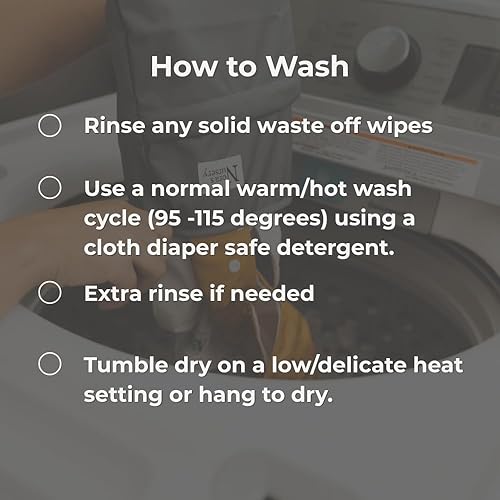 Miniatura 5 de Nora's Nursery Toallitas Reutilizables para Bebé, Paños de Algodón 100%, Toallas Suaves y Absorbentes para Baño y Cara de Recién Nacidos, Incluye 20