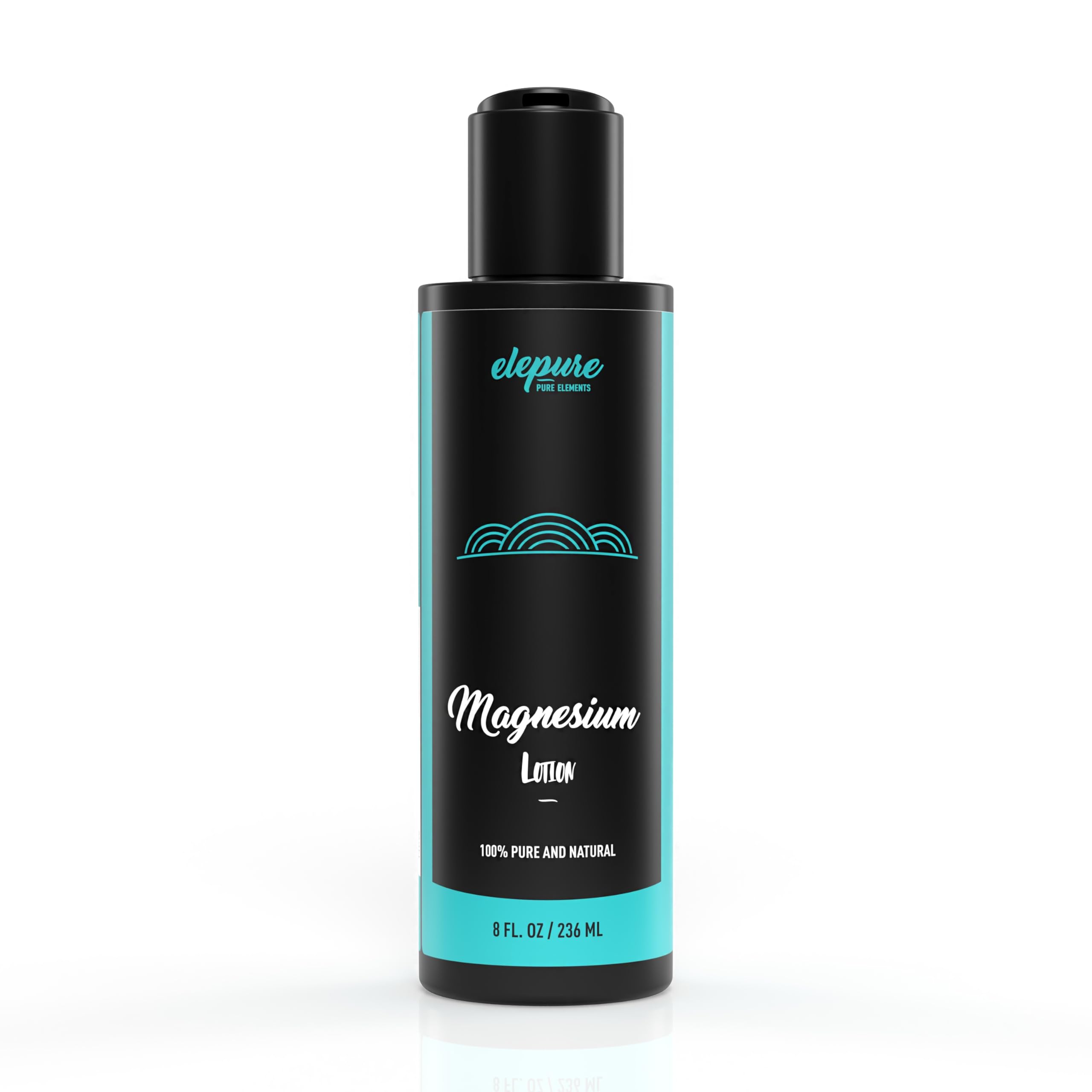 Natural Magnesium Lotion - Highest Potency - Over 1800 MG/oz - 300 mg/TSP - Not Water Based -elepure Pure Elements - 8 oz - Made in USA