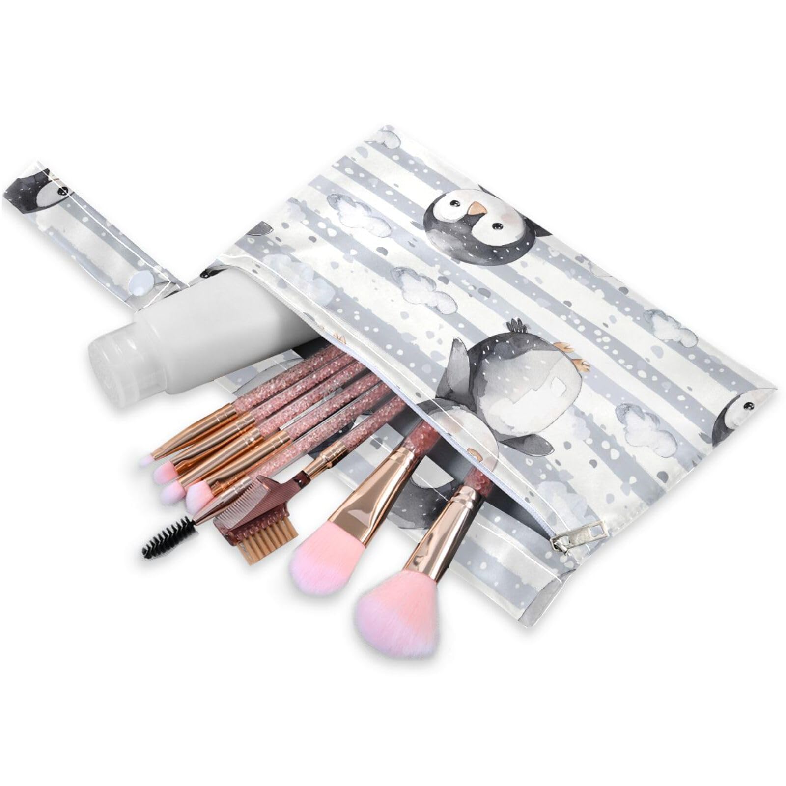 Coikll Wet Dry Bags for Cloth Diaper 2 Pack Waterproof Yoga Gym Bag for Swimsuit Wet Clothes Baby Items-?Cute Penguin?