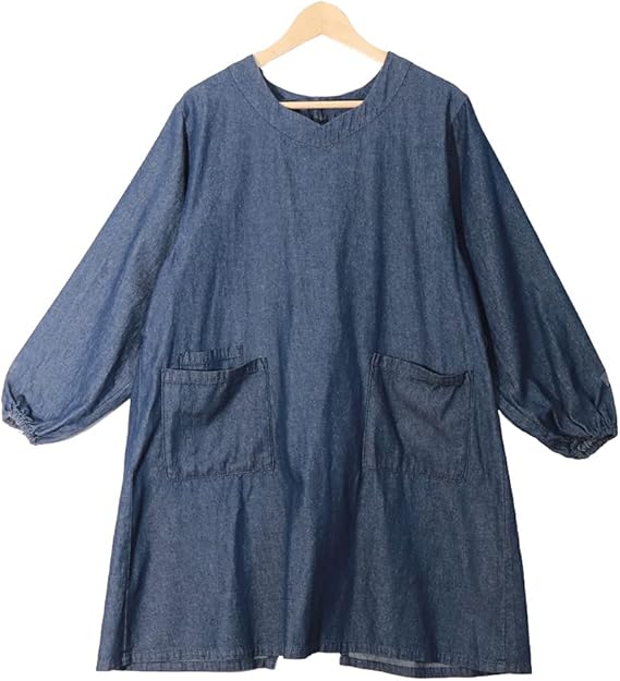 Amazon Co Jp 割烹着 おしゃれ 保育士 ロング かっぽう着 冬 かっぽうぎ 長袖 夏 デニム ホーム キッチン