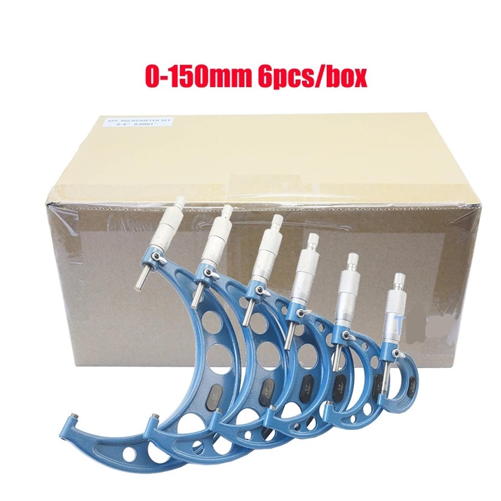 micromètre extérieur Ensemble de micromètres extérieurs 0-150 mm 0-25 25-50 50-75 75-100 100-125 125-150 Kit de micromètres Pied à Coulisse Outil de Mesure 6 pièces/4 pièces/3 pièces(0-150mm Set)
