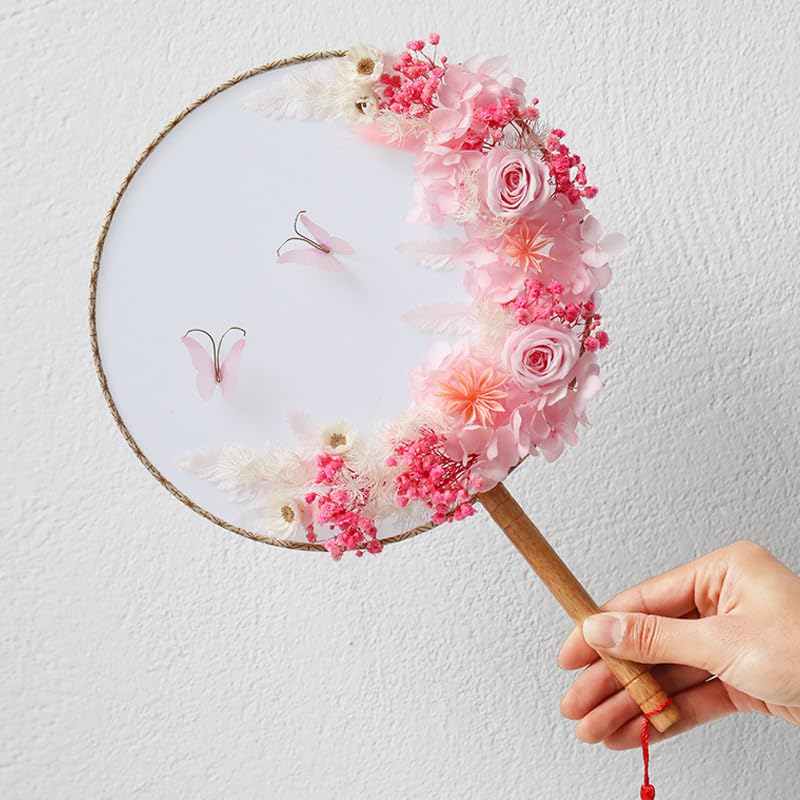 Kit Abanico Redondo con Flores Secas para Mesa DIY miniatura 1