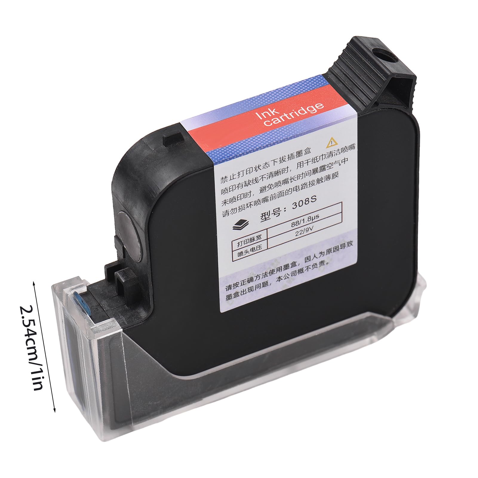 Walfront 45 Ml Tintenpatrone Große Kapazität Schnell Trocknen Tinte 600DPI High Definition Auflösung 1 Zoll Schrifthöhe für M20 T50 Handheld Tintenstrahldrucker (BLACK)