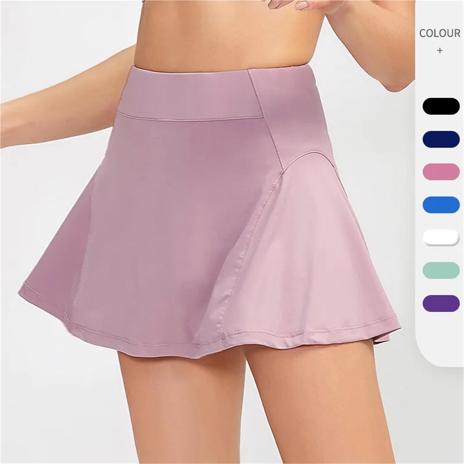 Falda Deportiva de Cintura Alta for Mujer, Ideal Yoga, Fitness y Tenis, Resistente a la exposición Transpirable Falda de Tenis
