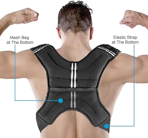 Miniatura 2 de Henkelion Chaleco con peso para hombres, mujeres, niños, pesos incluidos, chalecos de peso corporal ajustables para correr, entrenamiento, trotar,