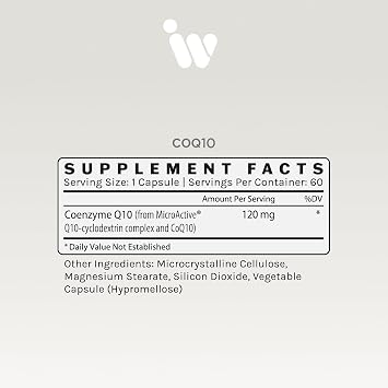InfiniWell CoQ10 Supplement - MicroActive 24-Hour Sustained Release Coenzyme Q10 - High Absorption Nutritional Formula for Heart, Brain, and Energy Support (60 Capsules)