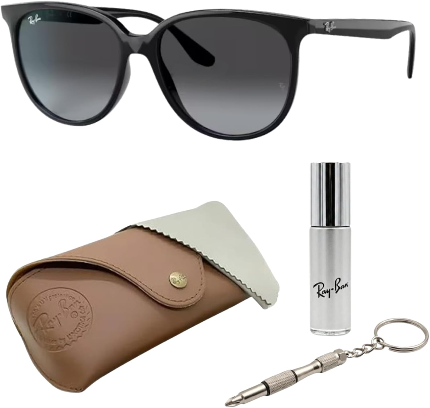 Ray-Ban RB4378 Square Shaped Sunglasses for Men & Women with Official RAYBAN Eyewear Kit