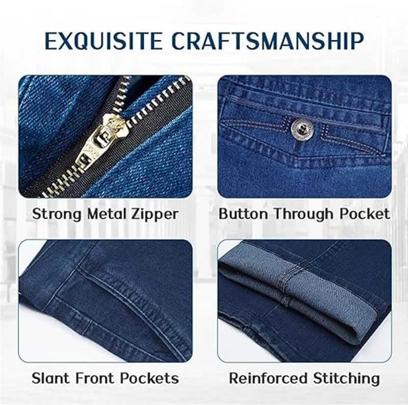 Dudlle Men's Fit Stretch Dad Jeans Jetjeans Men's High Waist Straight Fit Stretch Jeans,Casual Jetjeans Stretch Denim3