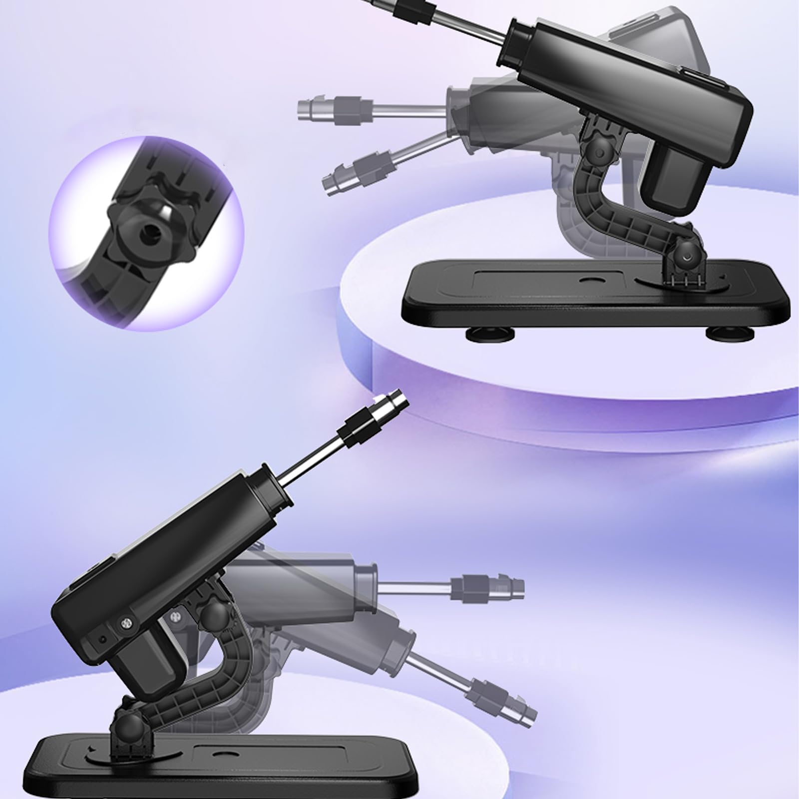 AMAZBEE Máquina sexual automática con ventosa: máquina de empuje con consolador/plug anal, ajuste multiángulo, mando a distancia y control por cable. (Dildo)