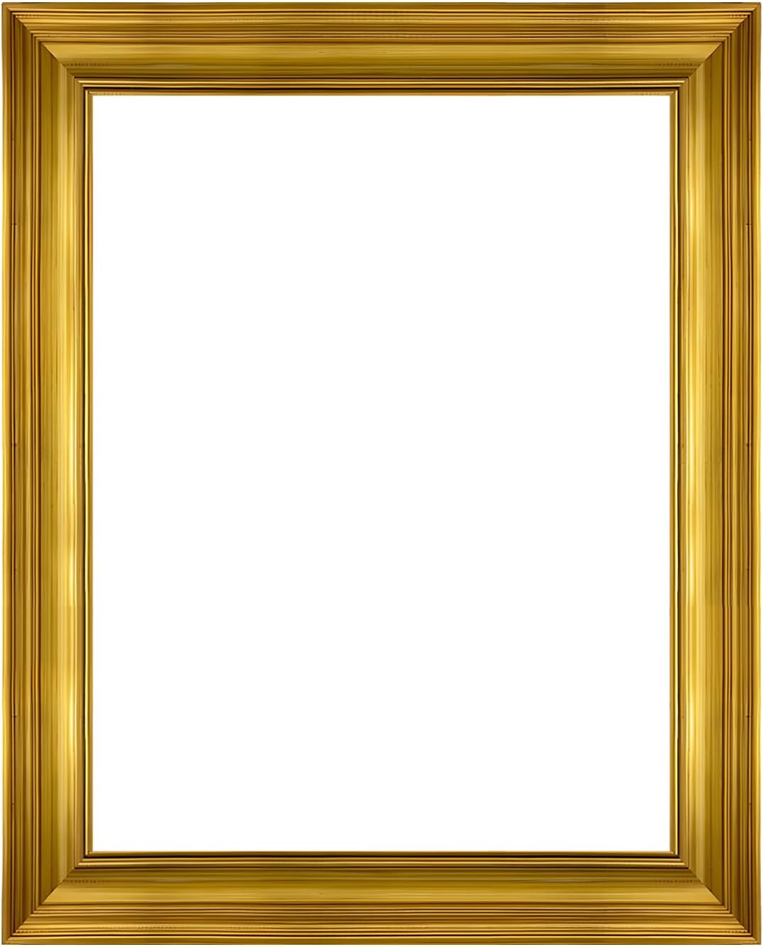 8x10 Antique Gold Wood Picture Frame - Solid Wood Vintage Frame with Shatterproof Acrylic Glass & Archival Mat Board, Ready to Hang for Canvas Art, Farmhouse Wall Decor in Living Room, Bedroom, Office