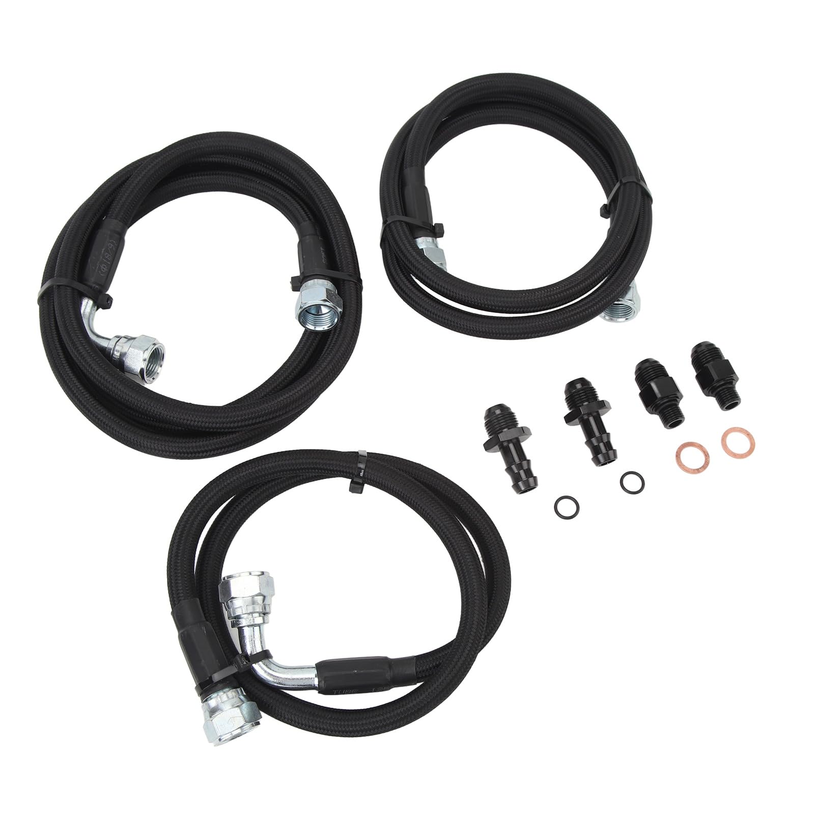 Wakects Kit di Raffreddamento della Trasmissione, Kit Tubo di Raffreddamento della Trasmissione in Nylon Acciaio Rame per 48RE, Sigillato Antiruggine, Set di 3 Linee con 4 Adattatori per 2500 3500