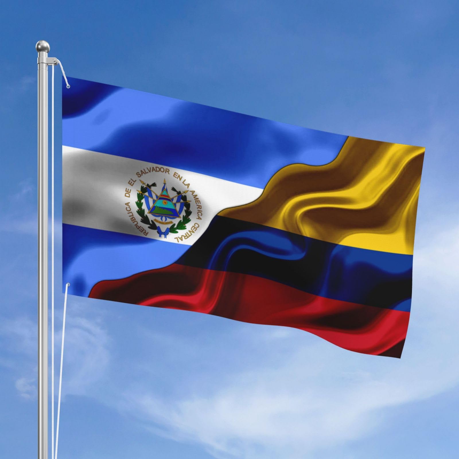 Amazon.com : El Salvador And Colombian Colombia Flag Flags For Outside 3x5 Ft Three Layers Of Fabric Sewing Double-Sided Printing 3x5 Feet Banner Heavy Duty Durable Outdoor Decorative : Patio, Lawn &