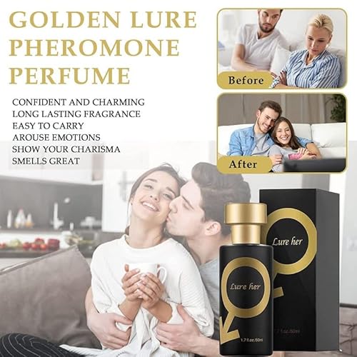 Mqq Lure Her Perfume Para Hombres, Colonia De Feromonas Doradas Para Hombres Atraer Mujeres, Romantic Glitter Perfume, 1.0 Count #TOP2