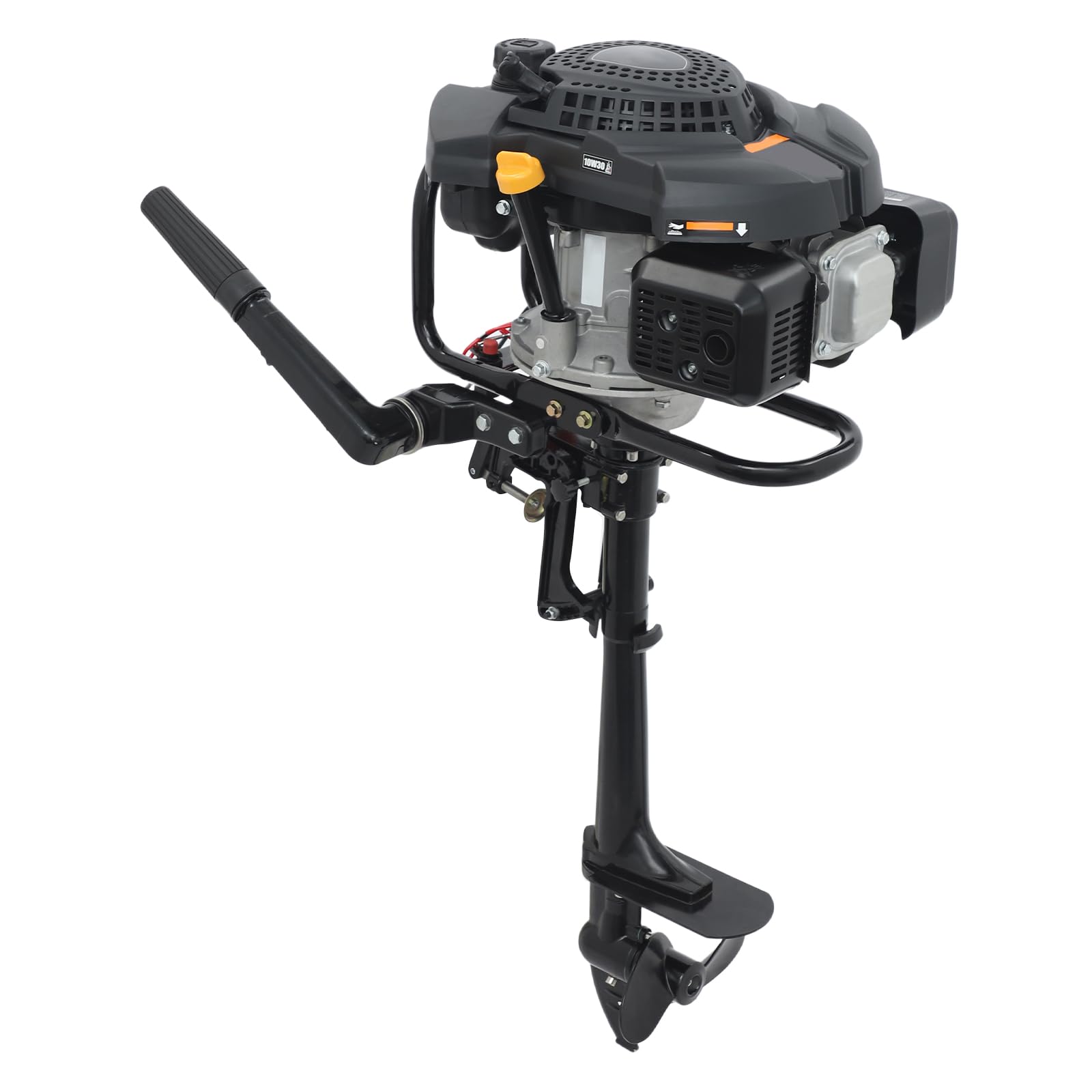 Fuoribordo 4 Tempi, 9 HP 3600 RPM Motore fuoribordo a Benzina con CDI e Sistema raffreddato ad Aria, Motori fuoribordo 224cc per Barche, Motore per gommoni, Barche da Pesca, Barche a Vela