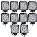 Produktbild AUXTINGS 10 Stück 10 cm 27 W Flood Square LED-Lichtleiste Arbeitsleuchte Bar Off Road LKW SUV Fahren Nebelscheinwerfer 12 V 24 V