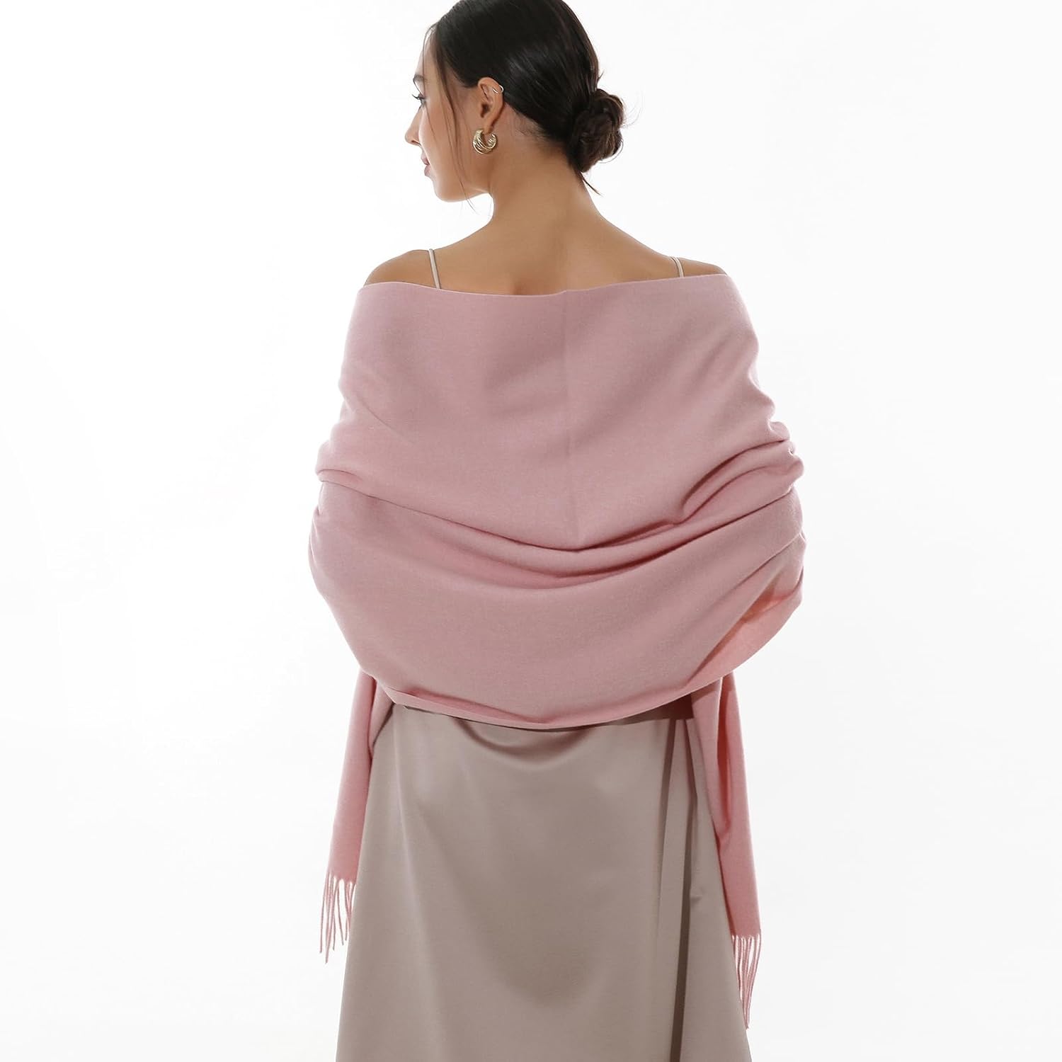 RIIQIICHY Winter Scarfs for Women Pashmina Shawls Wraps for Evening Dresses Large Warm Soft Scarves - Image 5