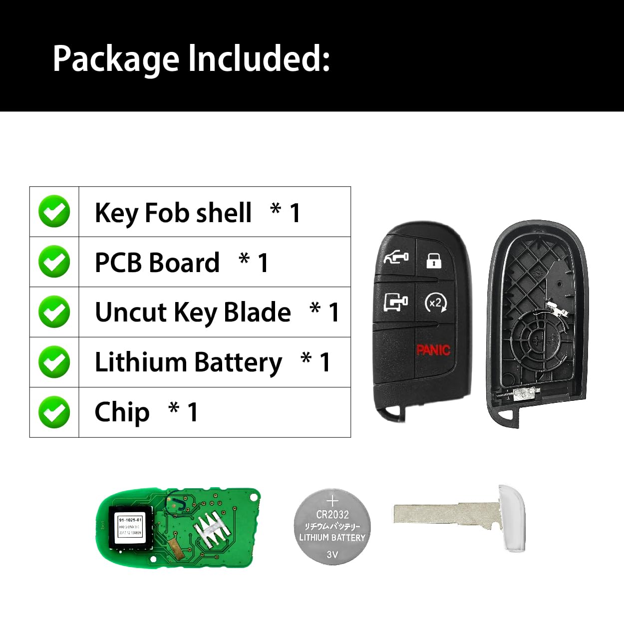 Unprogrammed Key Fob For Dodge Replacement Key Fob Remote For 2022-2023 ...