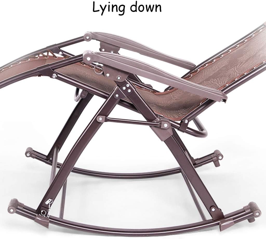 Zero Gravity Chair Sun Rocking Loungers, Patio Deck Chair Reclining Garden Chair - Friendly Cotton Pad Outdoor Folding with Cushions Portable Recliners Chair - Support 440lbs