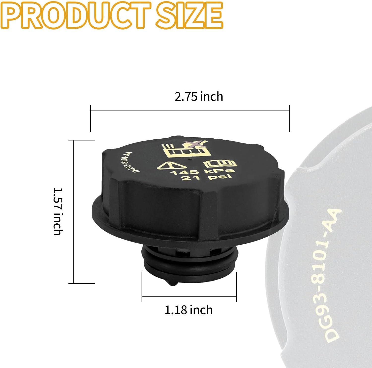Radiator Cap Coolant Reservoir Cap Replacement for DG938101AA Compatible with Ford Focus Fiesta Mondeo Mustang Explorer