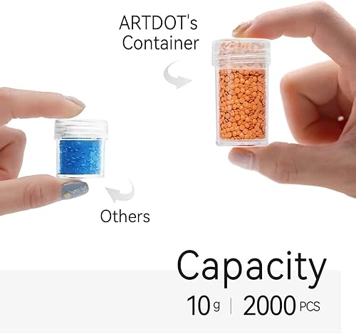 Miniatura 3 de ARTDOT - Contenedor de almacenamiento de 60 ranuras para kits de arte con diamantes para adultos, caja de almacenamiento portátil de pintura con