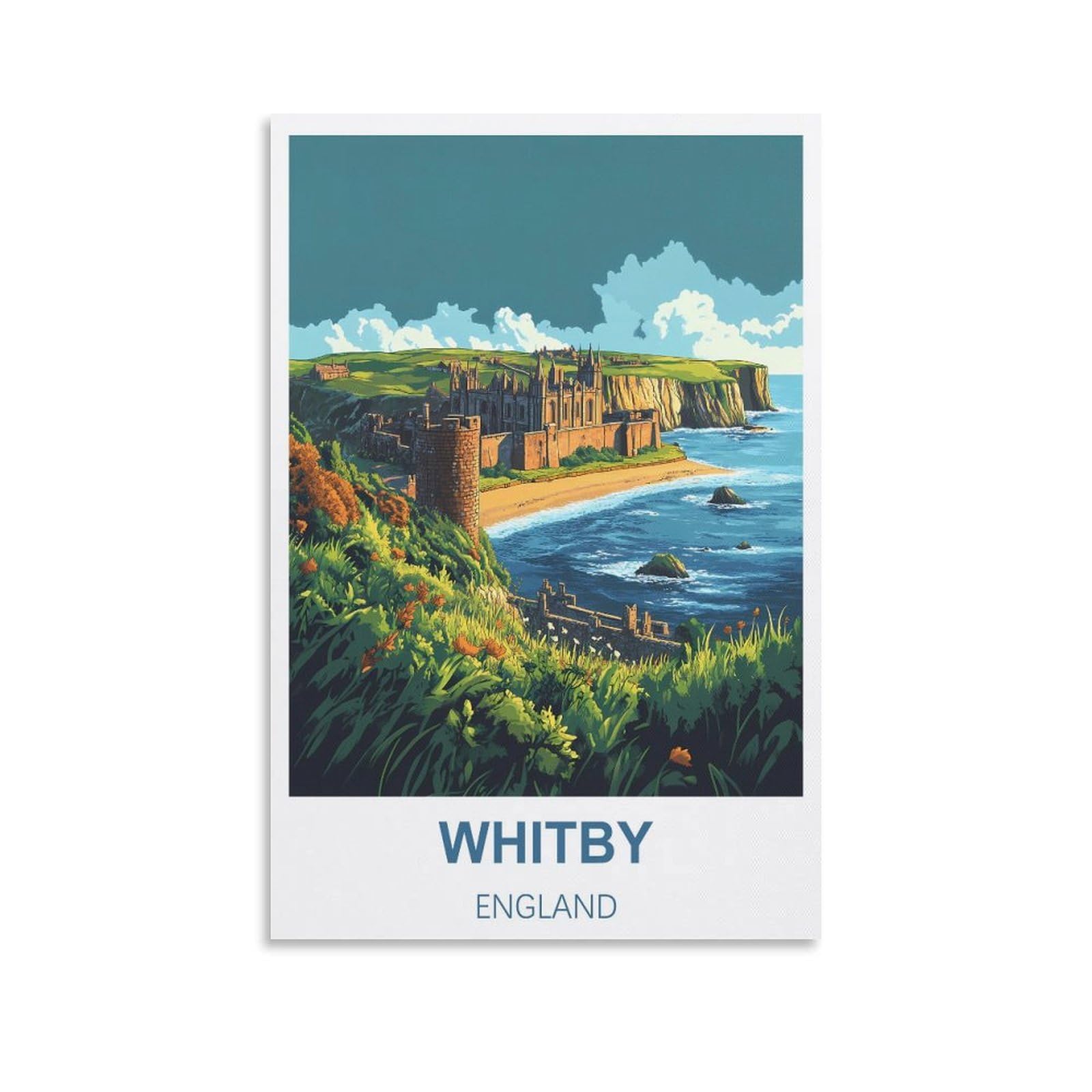 Hsayyiii Unframe-Style Whitby England Vintage Travel Posters 08X12inch(20X30cm) Canvas Art Poster And Wall Art Picture Print Bedroom Decor