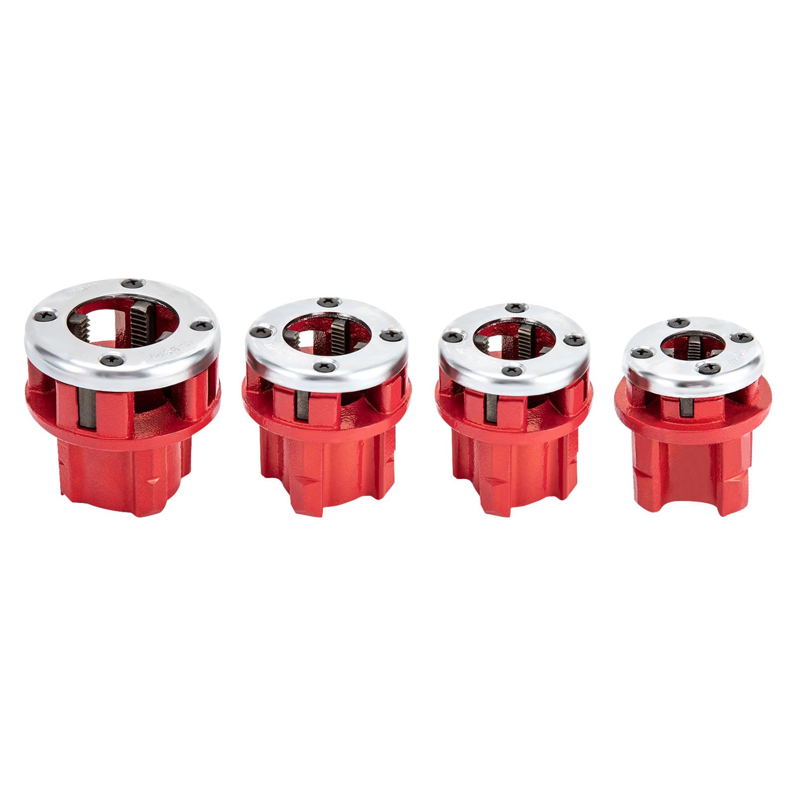 Set di filettature per tubi, 5 pezzi, 3/8" – 1 – 1/4" BSPT, set di filettatura manuale in acciaio al carbonio con cricchetto e valigia, bocchetta di taglio professionale per tubo dell'acqua e sanitari