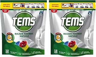 TEMS 4 ü 1 arada Bulaşık Makinesi Kapsülü 12 li 134 gr 2li paket