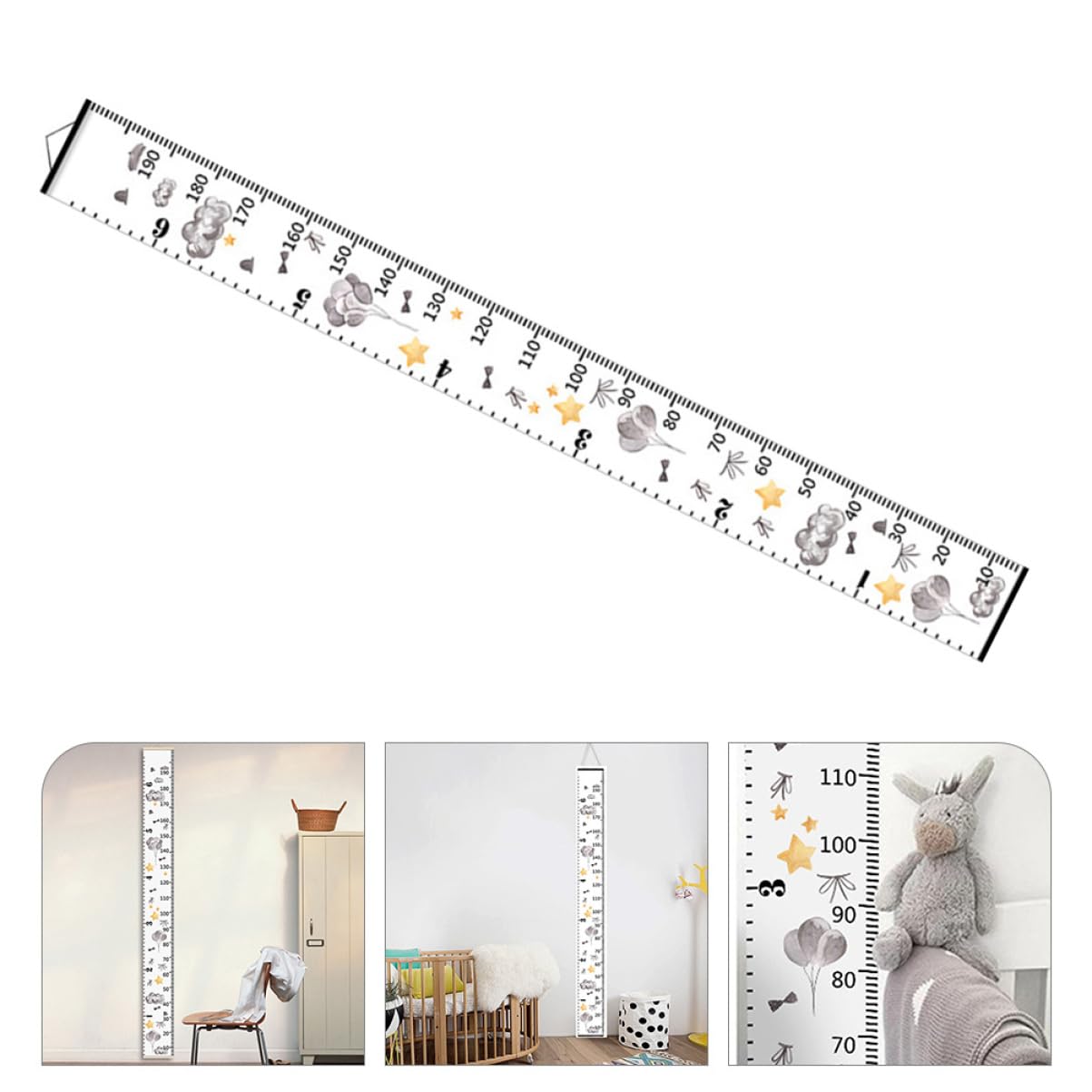 Kisangel Growth Chart Canvas Ruler Boys and Girls Height Measure Chart for Wall Decor Design for Nursery and Boys and Girls Rooms Fun Height Tracking
