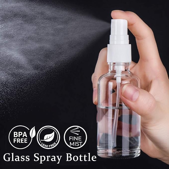 Botellas atomizadoras de vidrio transparente 2oz, pack de 3 miniatura 2