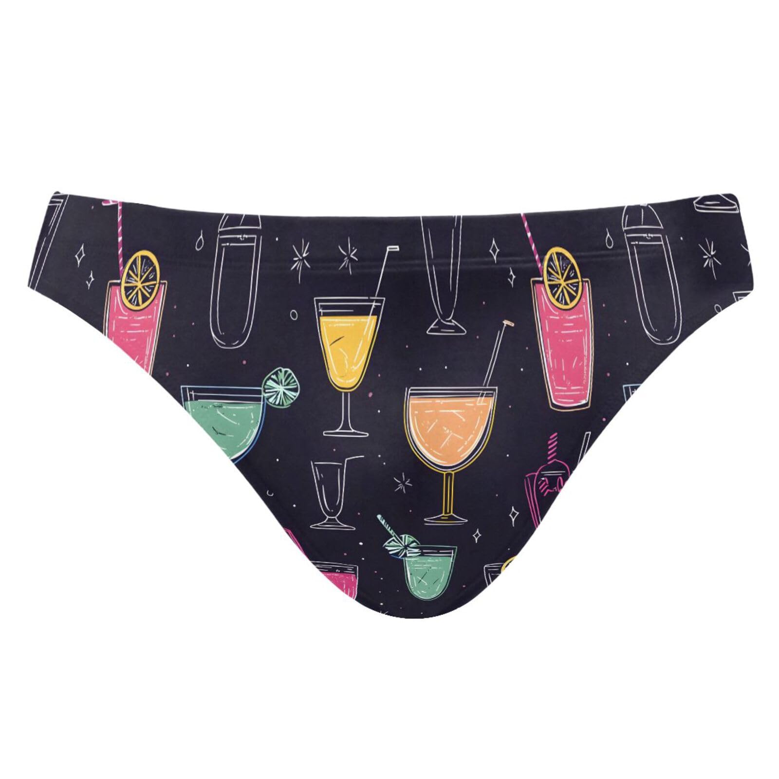 UMIRIKO Mens Bikini Swimwear Colorful Cocktail Glass Swimsuits for Men XXXL 202b8376