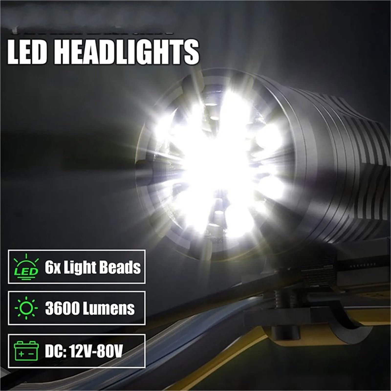 LED Fendinebbia Fari LED Da 60W Faro Moto | Fari Ausiliari Per Moto 2 Pezzi Faretti Aggiuntivi Lampada A LED 60 W 12 V -80 V Bicicletta Per Auto Moto Guida Fendinebbia