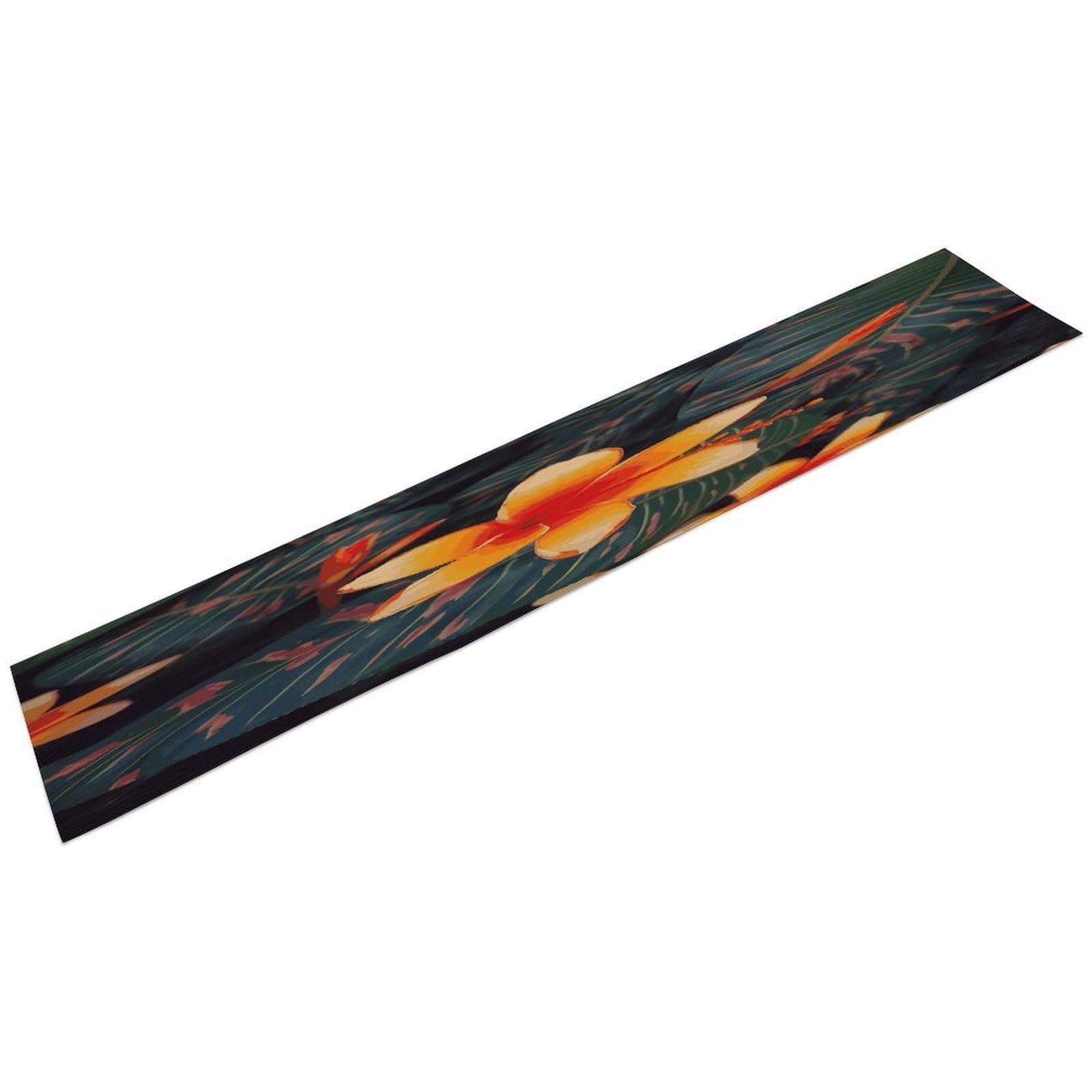 Btcowzrv Style Hawaii Tropical Flower Linen Table Runner 72.4 Inches Long, Machine Washable Table Runner For Party Kitchen Dining Table Coffee Holiday Party Decor, 13.4"X72.4"