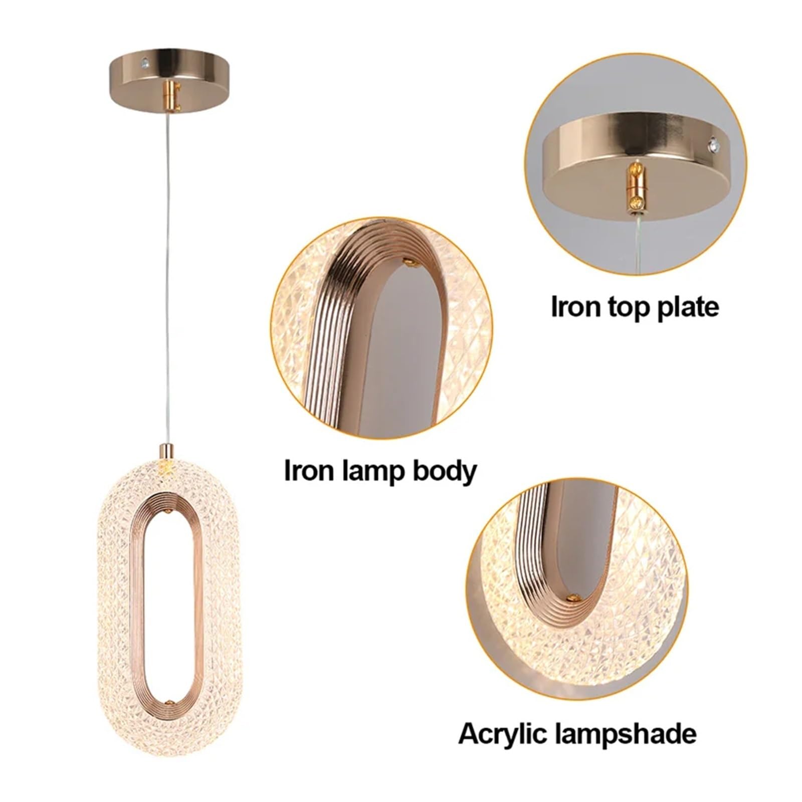 Lampade a Sospensione in Acrilico Nordico Lampada da soffitto per Interni Lampadario a LED da Comodino Apparecchio di Illuminazione Artistico e Creativo, Cucina