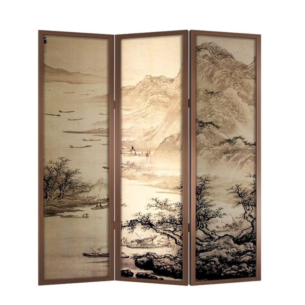 Room Divider Screens Home Retro Folding Screen Partition Living Room Entrance Tea Decoration Background
