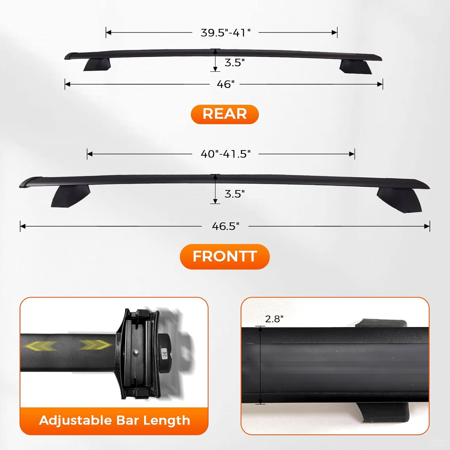 Roof Rack Cross Bars Compatible with Jeep Grand Cherokee 2011-2021,Heavy Duty Aluminum 165 lbs Load Capacity, Lockable Crossbars for Grooved Side Rails, Luggage Racks Bike Racks
