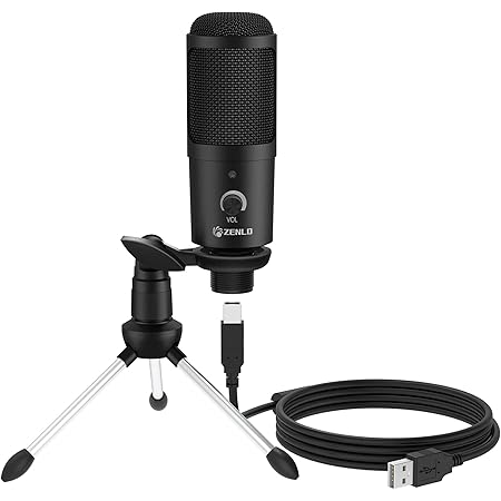 Amazon Co Jp Zenlo コンデンサーマイク Usbマイク Pc用マイク 卓上マイク コンデンサー 三脚マイクスタンド付き 単一指向性 音量調節 録音 生放送 Youtube オンラインチャット ゲーム実況等に適用 Windows Mac Ps4対応 楽器 音響機器