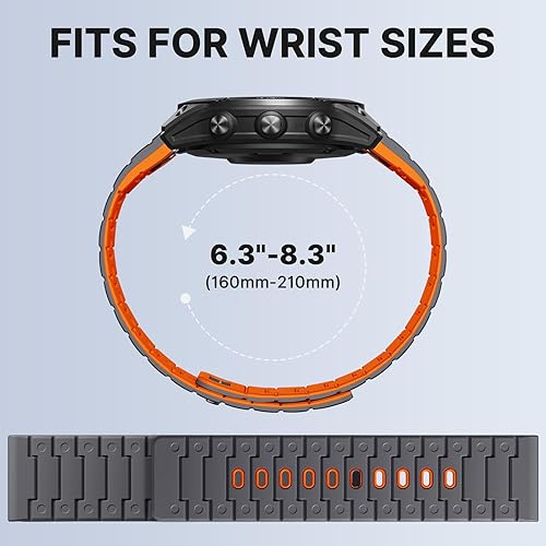 Miniatura 7 de Bandletic Compatible con Garmin Fenix 8 2.008 in 7X 6X 5X Correa de reloj – 1.024 in de ajuste rápido correa magnética de silicona para Fenix 7X 6X