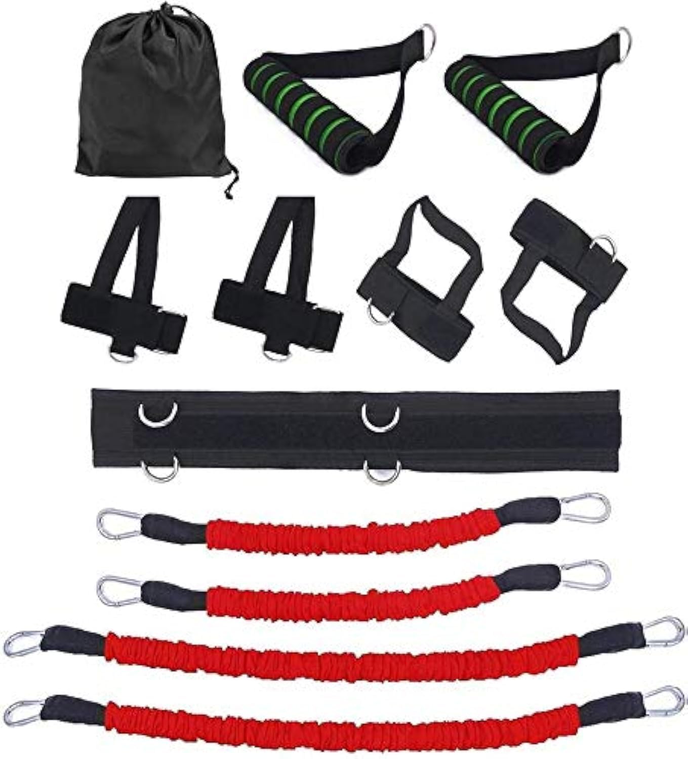 KEEP-HAPPY KH Resistance Bands Set,Exercises Leg Waist and Arm with 4 Resistance Bands for Boxing,Muay Thai,Home Gym,Bouncing Strength Training Equipment (Red)