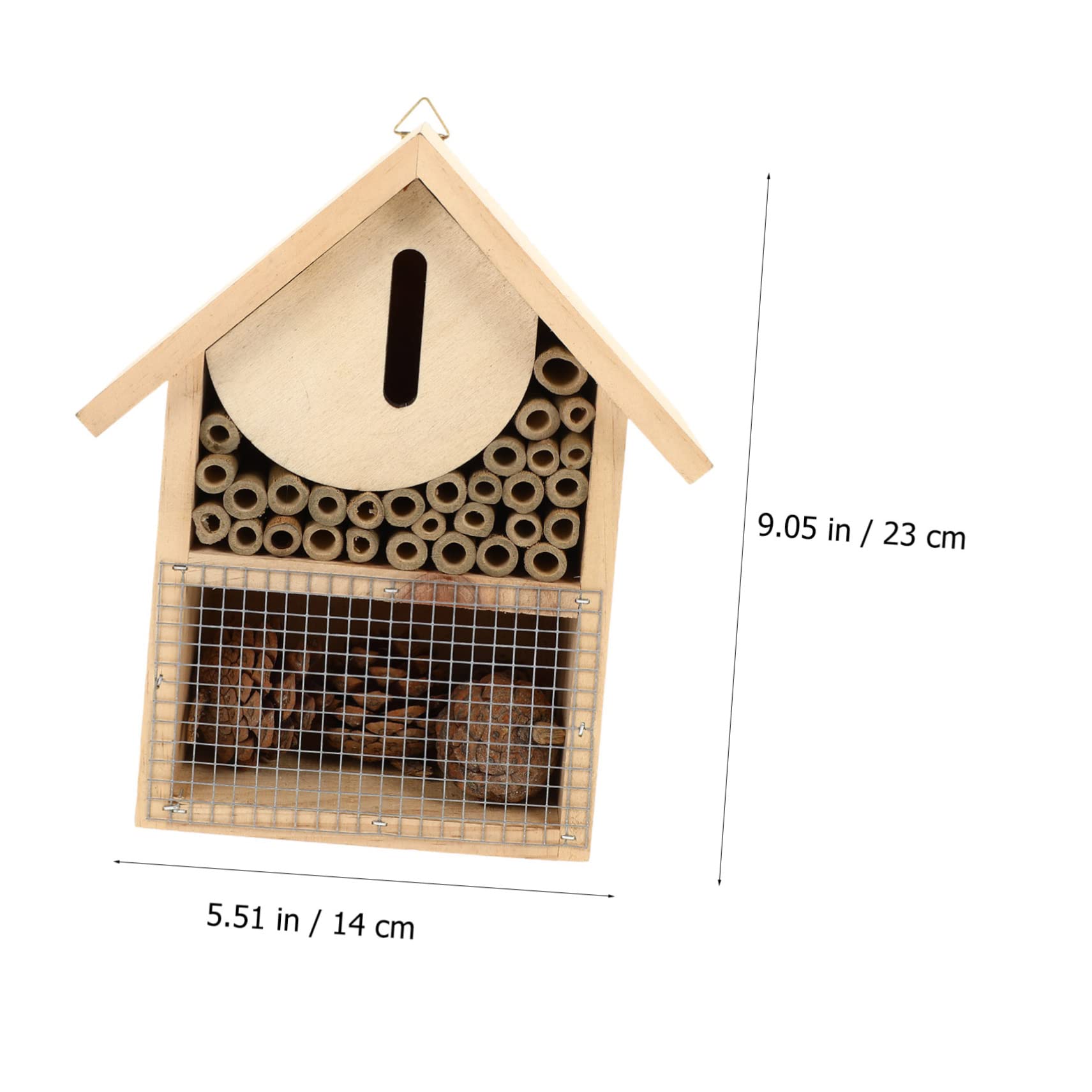 Alipis Casetta in Legno per Api Selvatiche da Appendere per Giardino, Struttura per Insetti Gancio Incluso