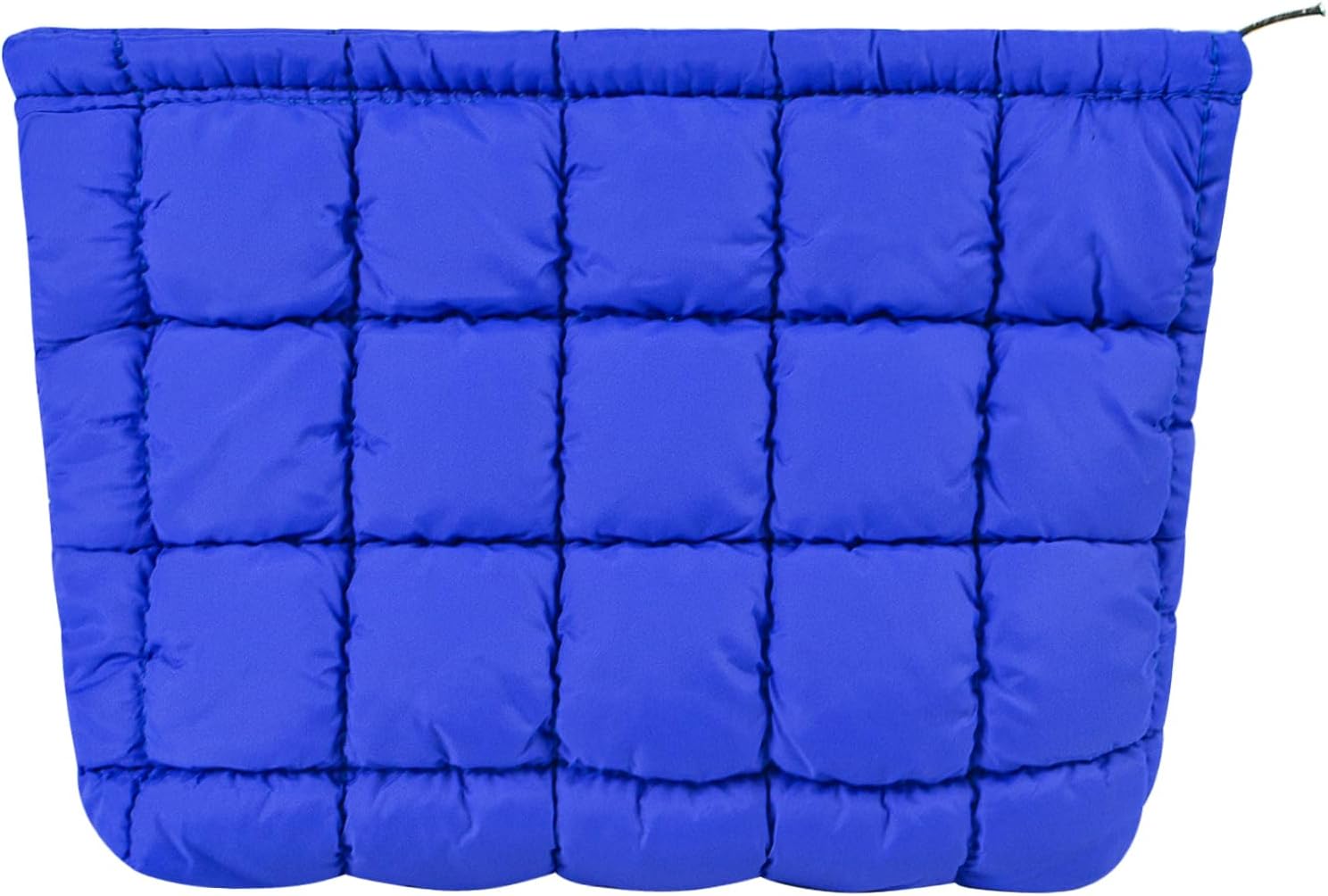 Puffy Quilted Makeup Bag for Women, Cosmetic Bag Travel Toiletry Organizer, Portable Aesthetic Puffer Pouch with Zipper for Storage