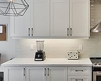 Vista 4 de Amerdeco ZH0010 - Paquete de 10 tiradores de gabinete negro mate de 3-3/4 pulgadas (3.780 in) con agujero central para gabinetes, manijas