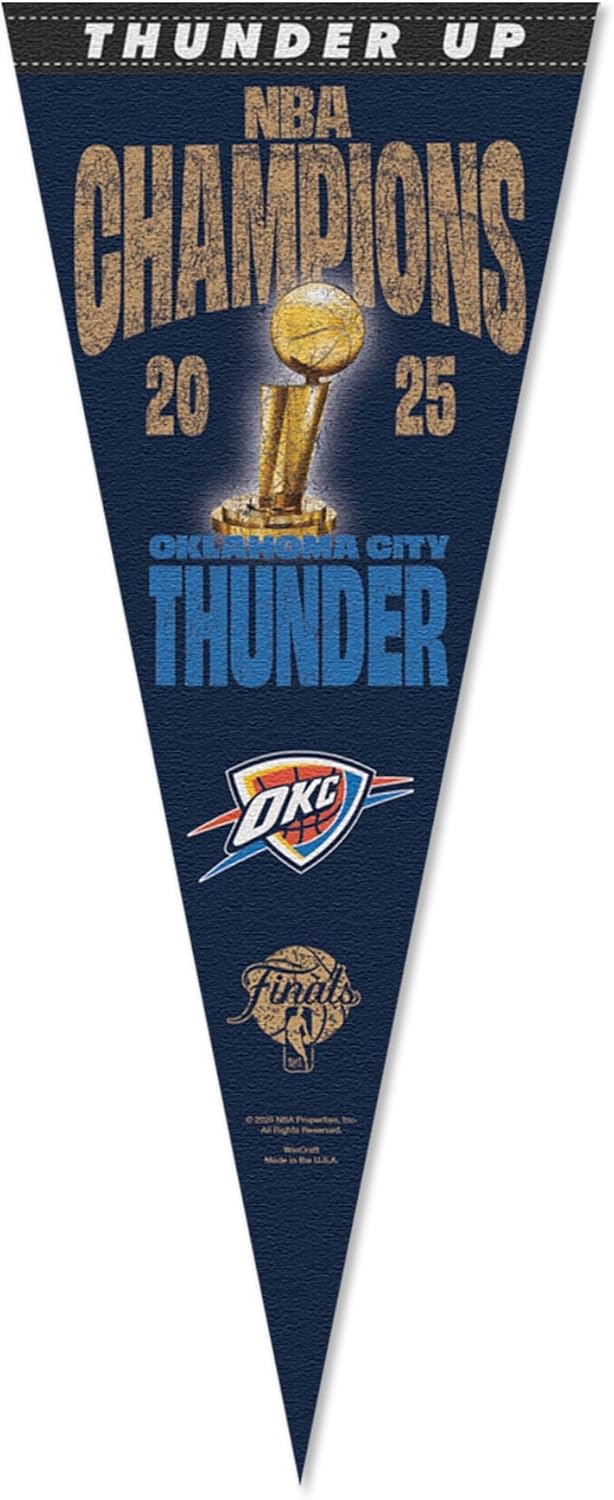 WinCraft Oklahoma City Thunder 2025 Finals Champions Pennant Flag